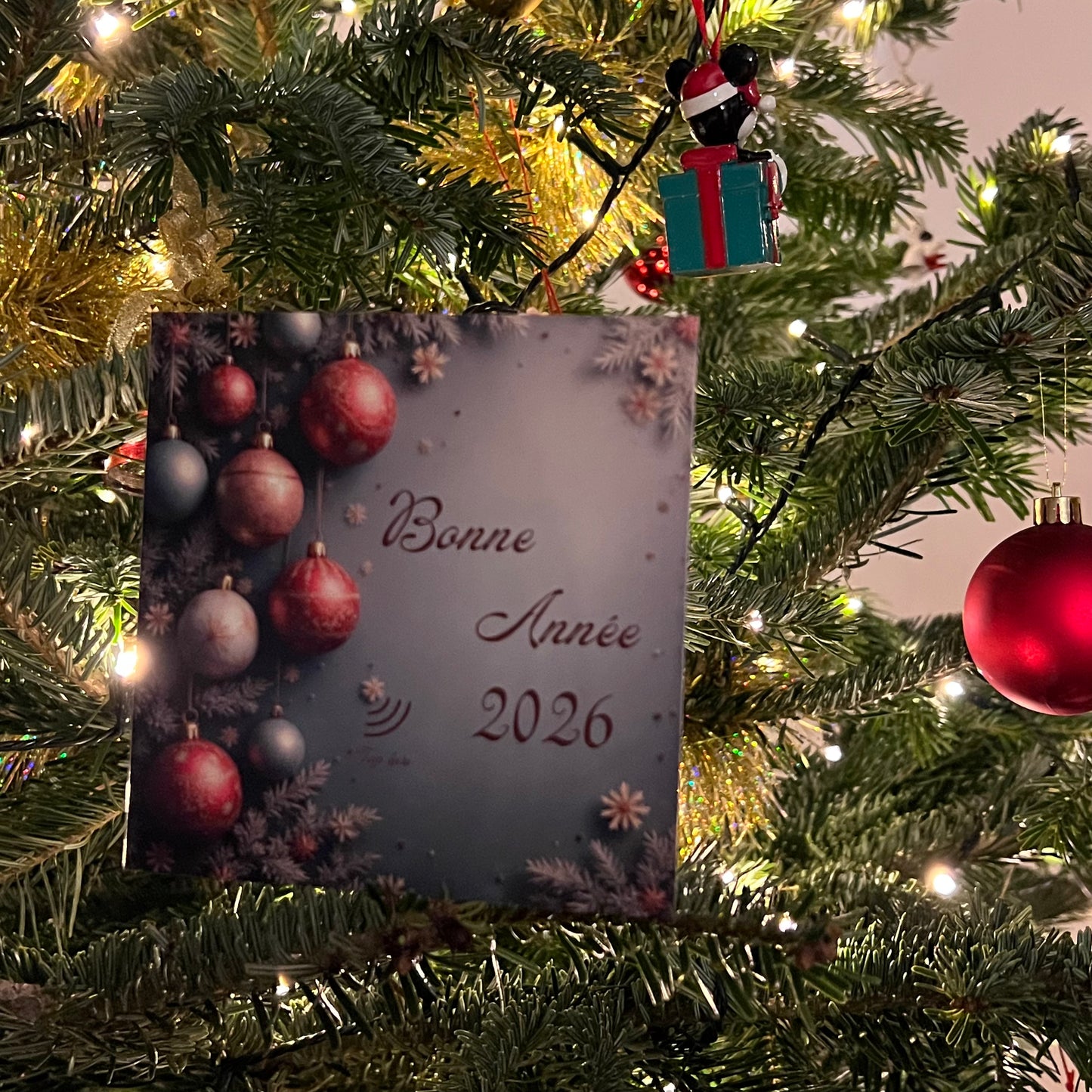 Carte Bonne Année avec video - NFC – design happy new year