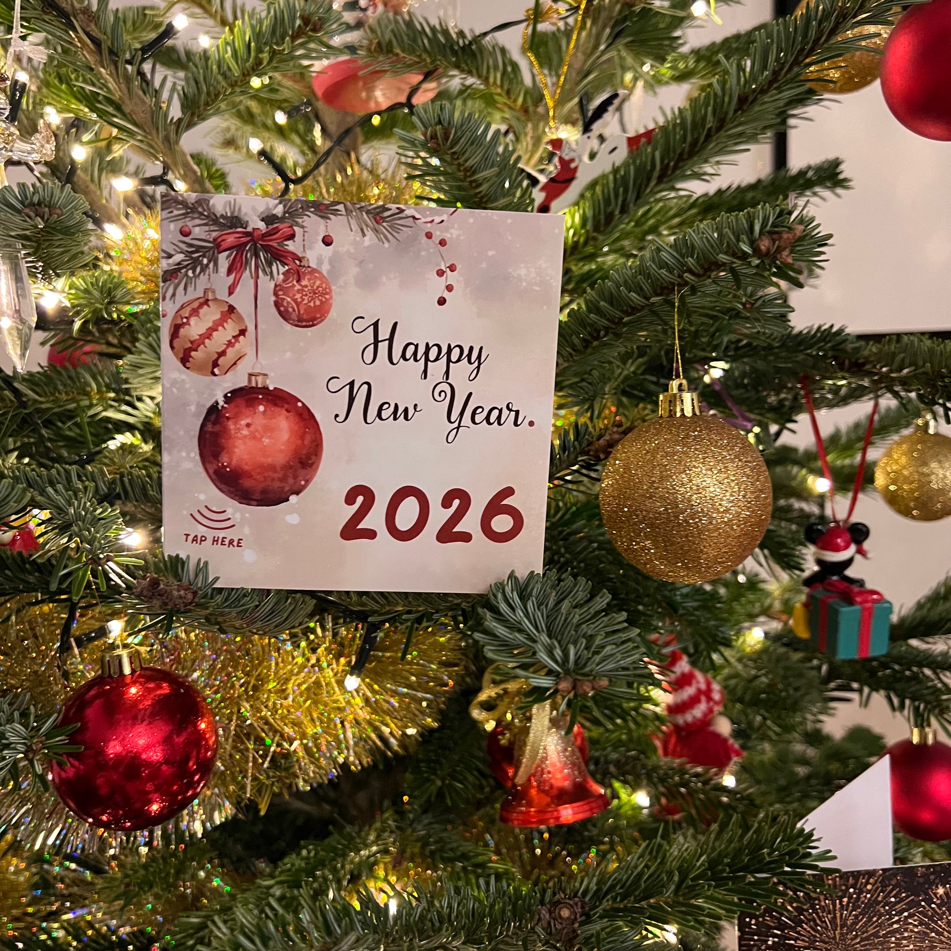 Carte Bonne Année avec video - NFC – design happy new year