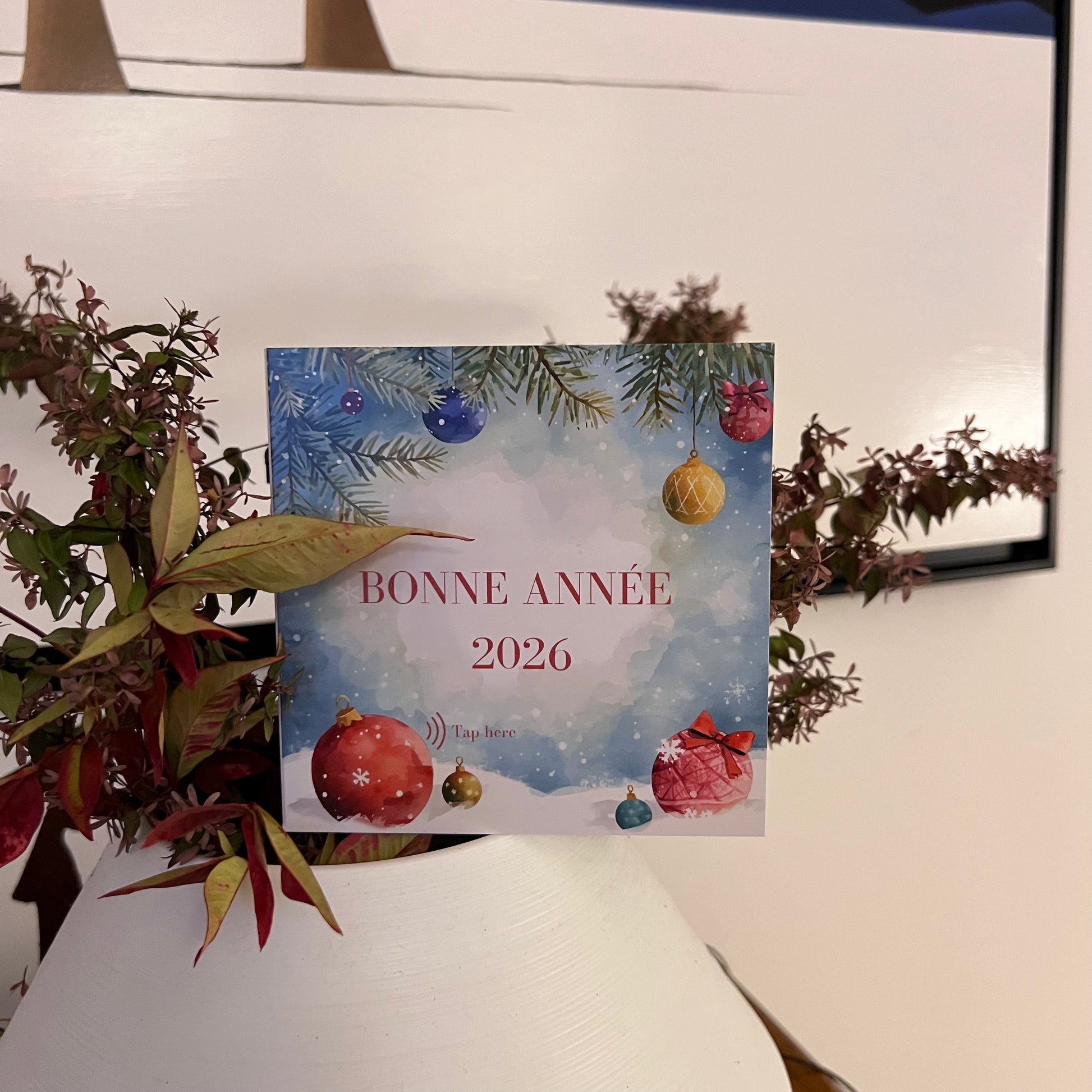 Carte Bonne Année avec video - NFC – design happy new year