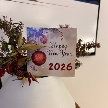 Carte Bonne Année avec video - NFC – design happy new year
