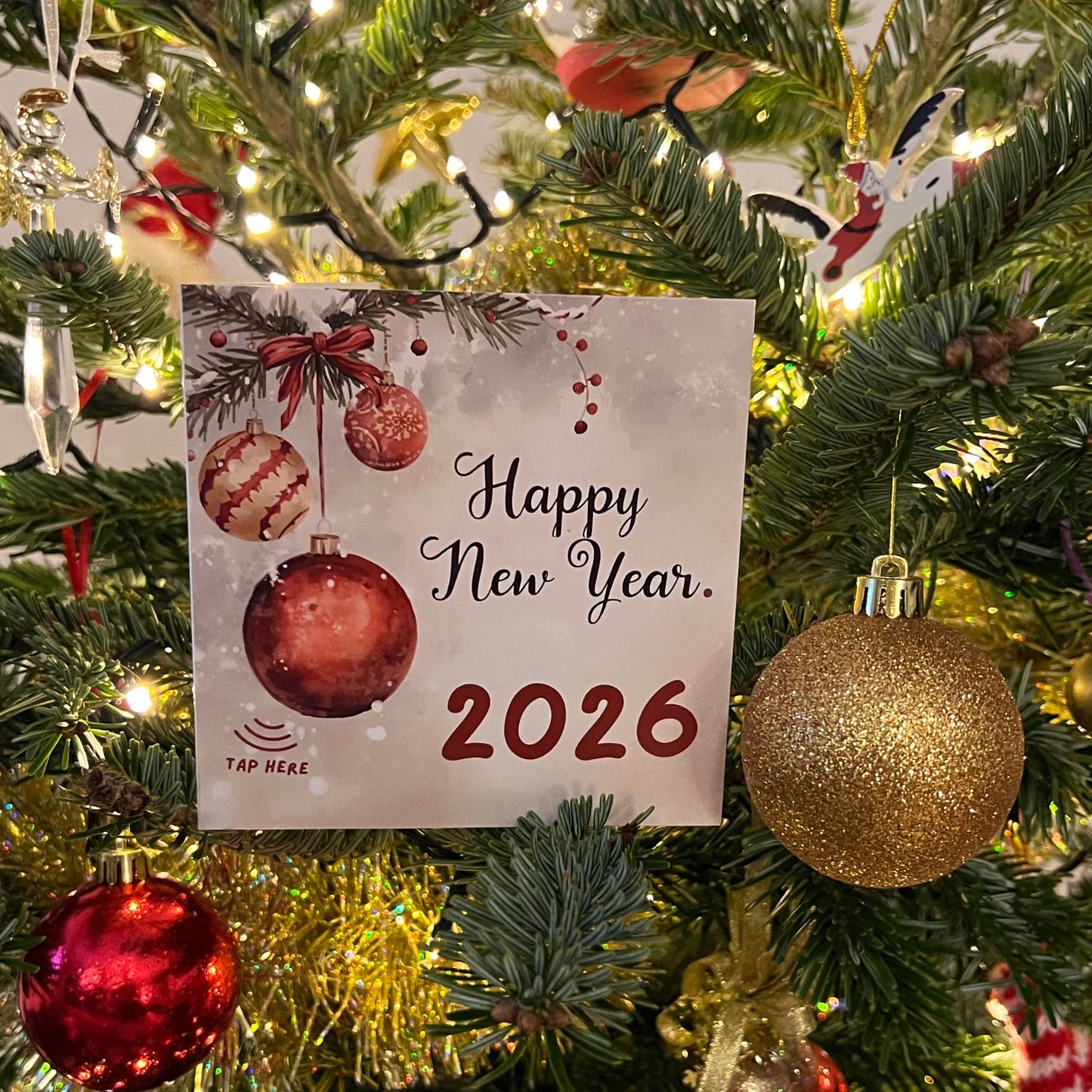 Carte Bonne Année avec video - NFC – design happy new year