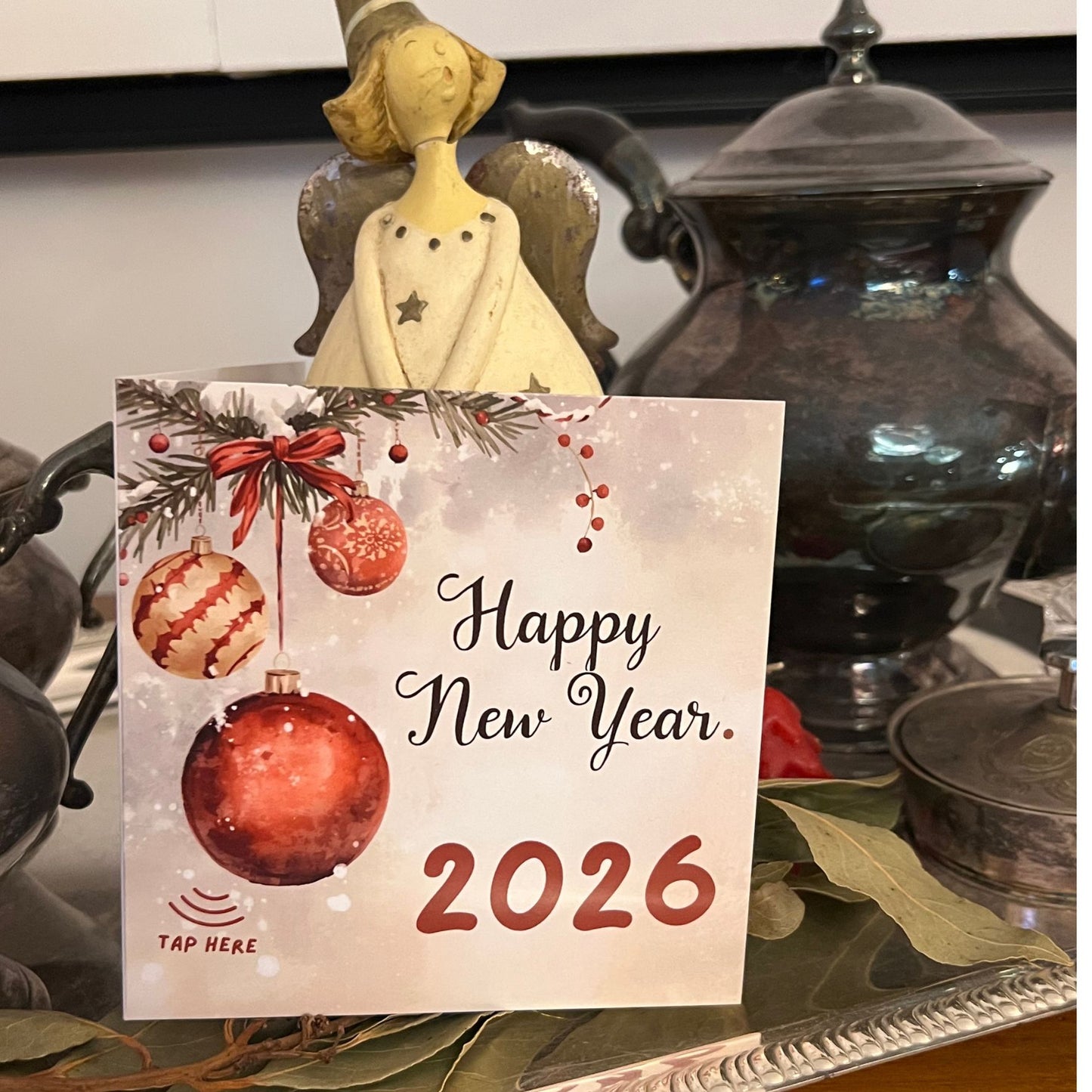 Carte Bonne Année avec video - NFC – design happy new year