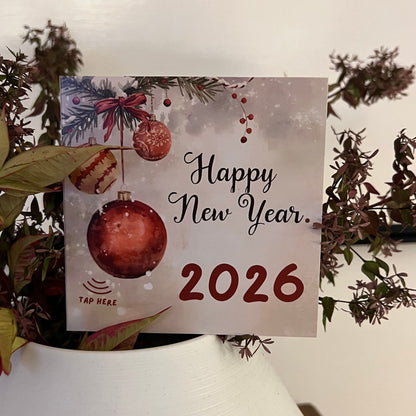 Carte Bonne Année avec video - NFC – design happy new year