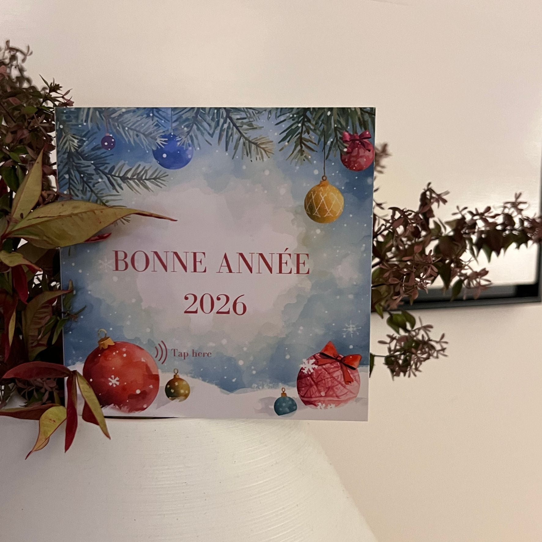 Carte Bonne Année avec video - NFC – design happy new year