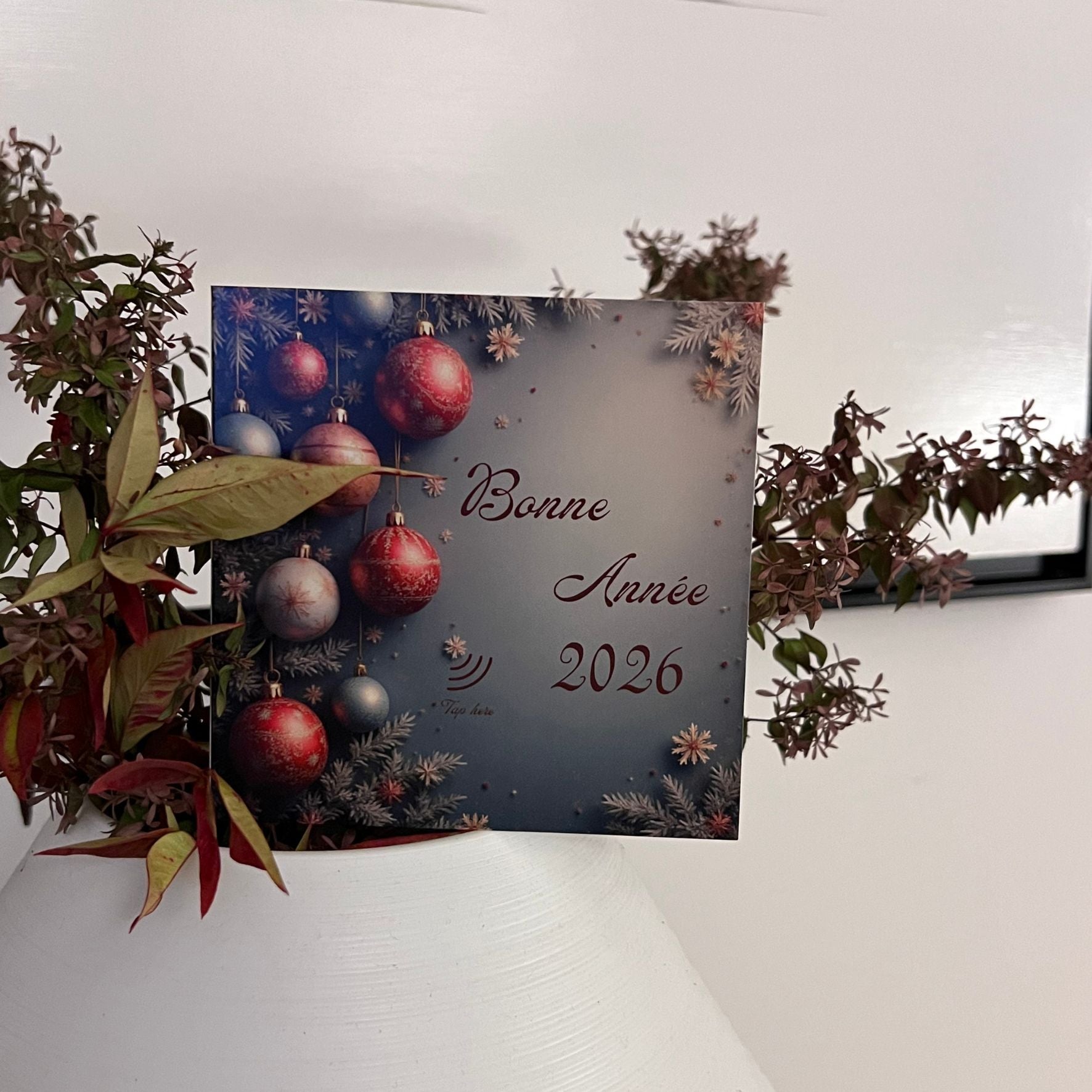 Carte Bonne Année avec video - NFC – design happy new year