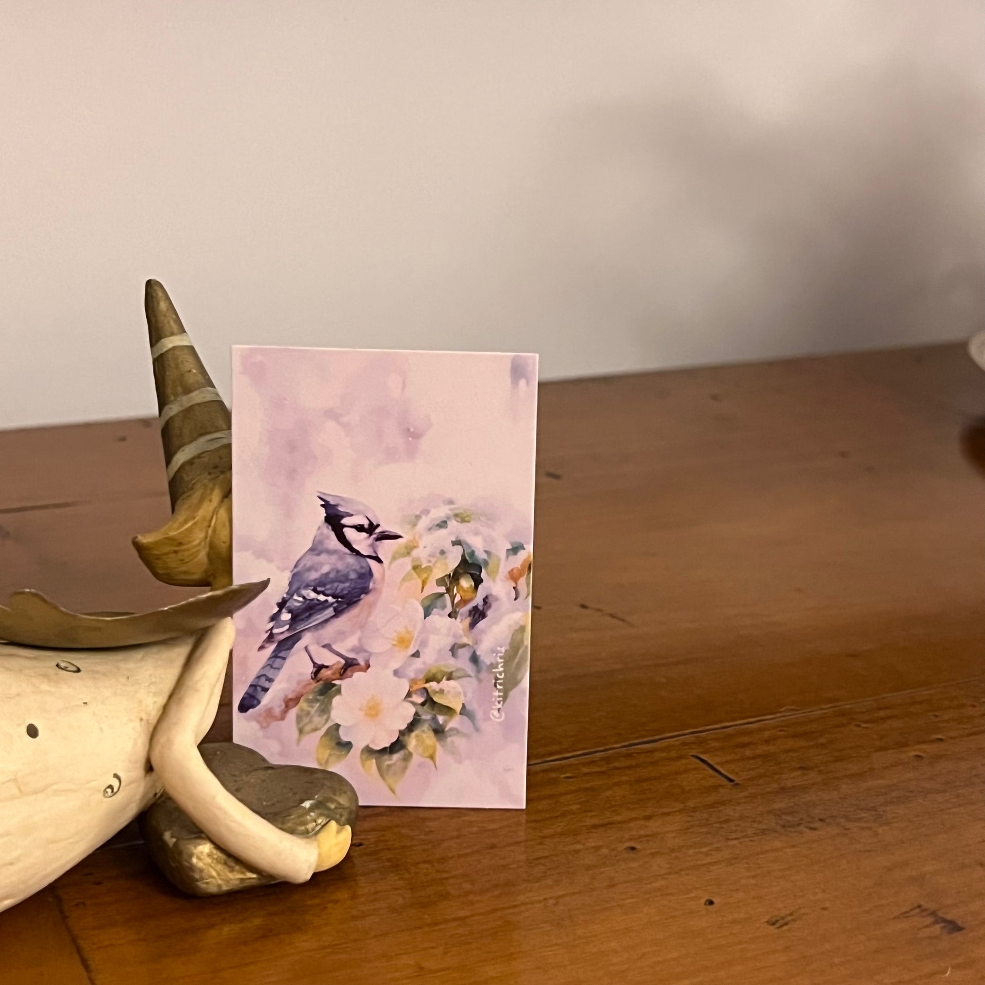 Carte M’AryCard avec video - NFC – design blue jay kitrichris