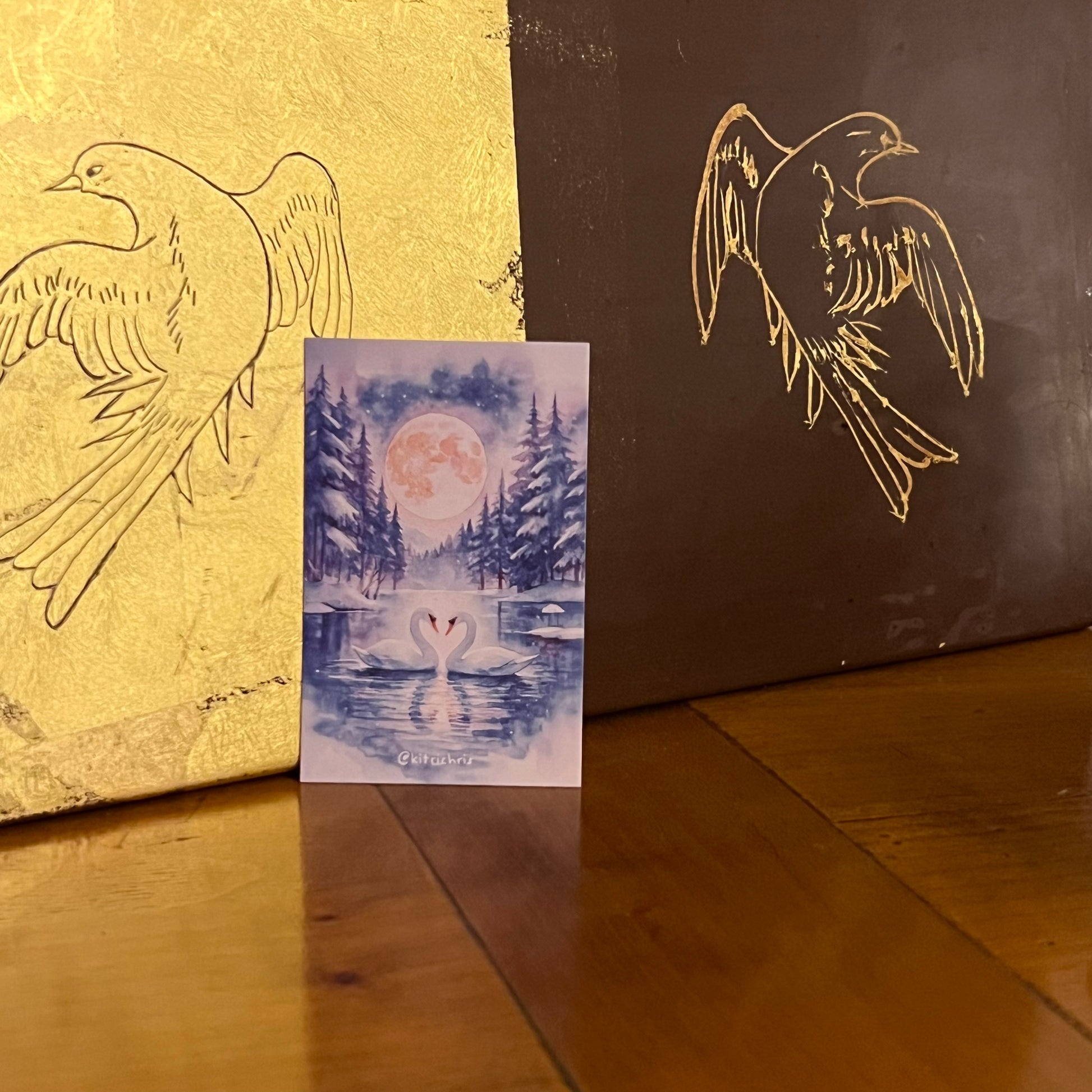 Carte M’AryCard avec video - NFC – design cygnes kitrichris