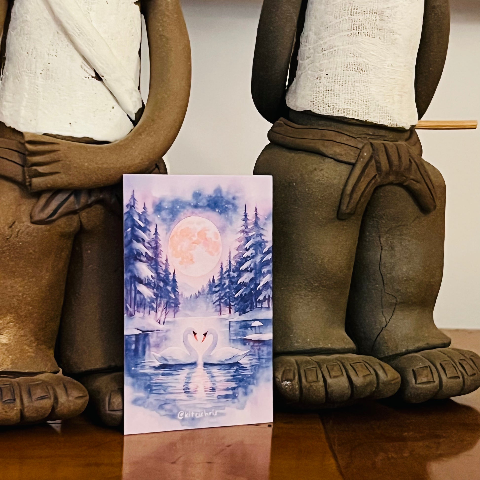 Carte M’AryCard avec video - NFC – design cygnes kitrichris