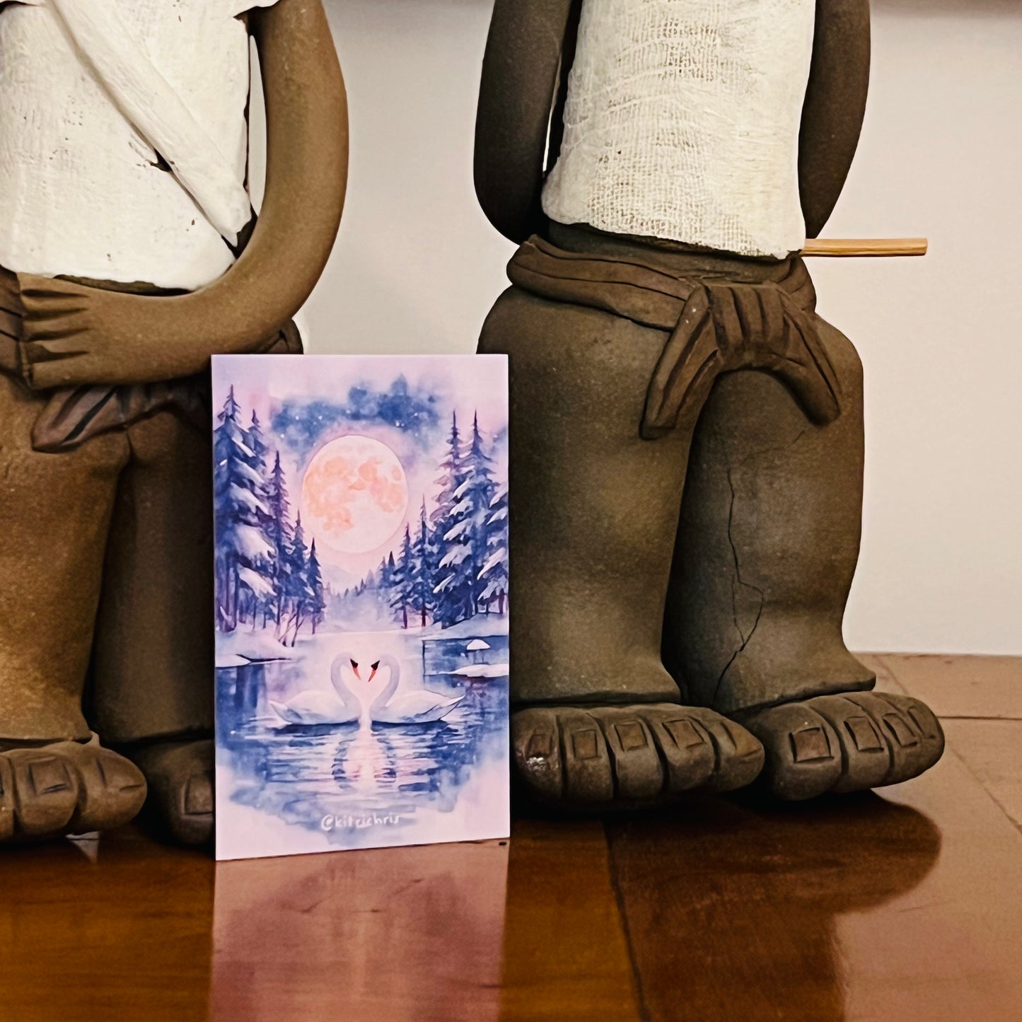 Carte M’AryCard avec video - NFC – design cygnes kitrichris