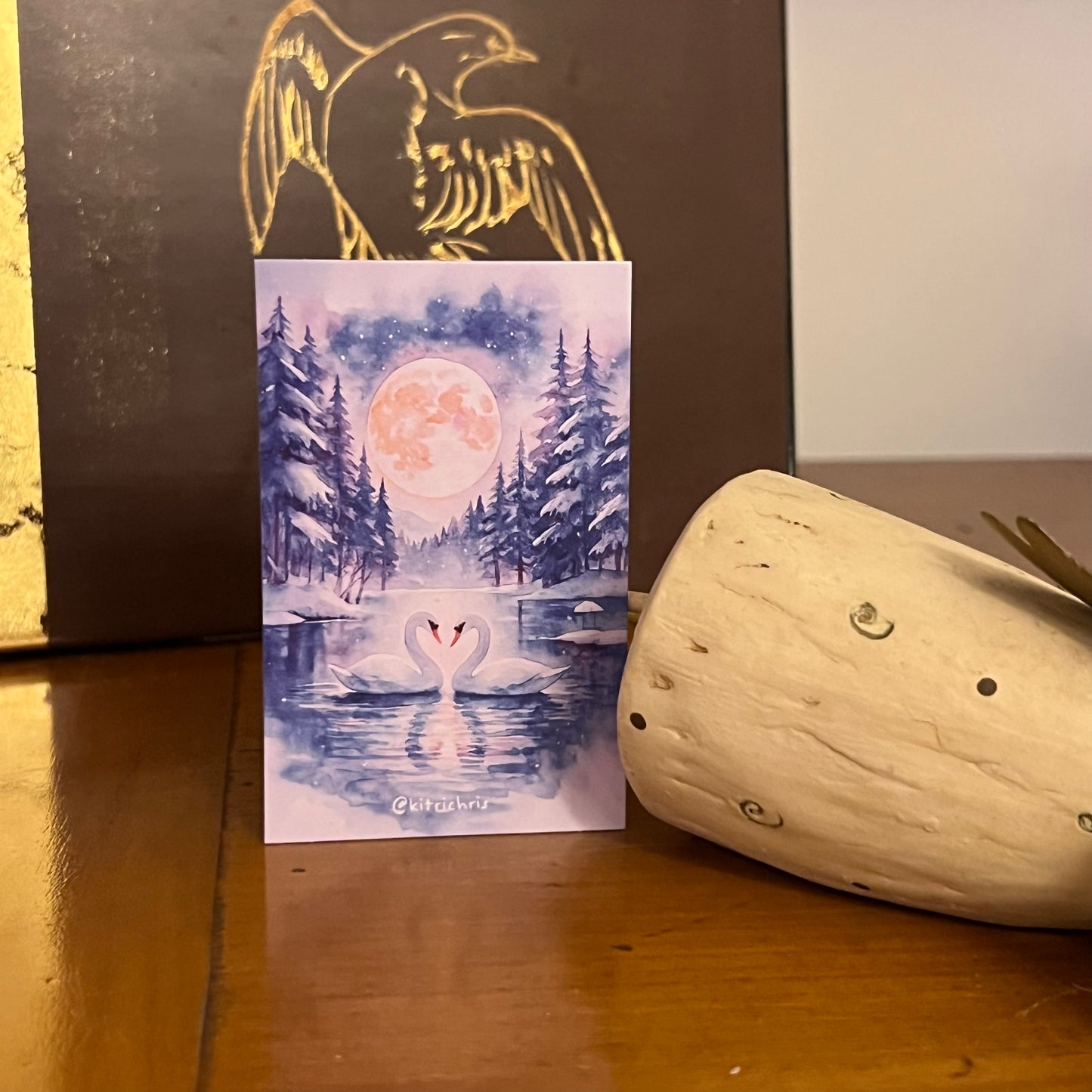 Carte M’AryCard avec video - NFC – design cygnes kitrichris