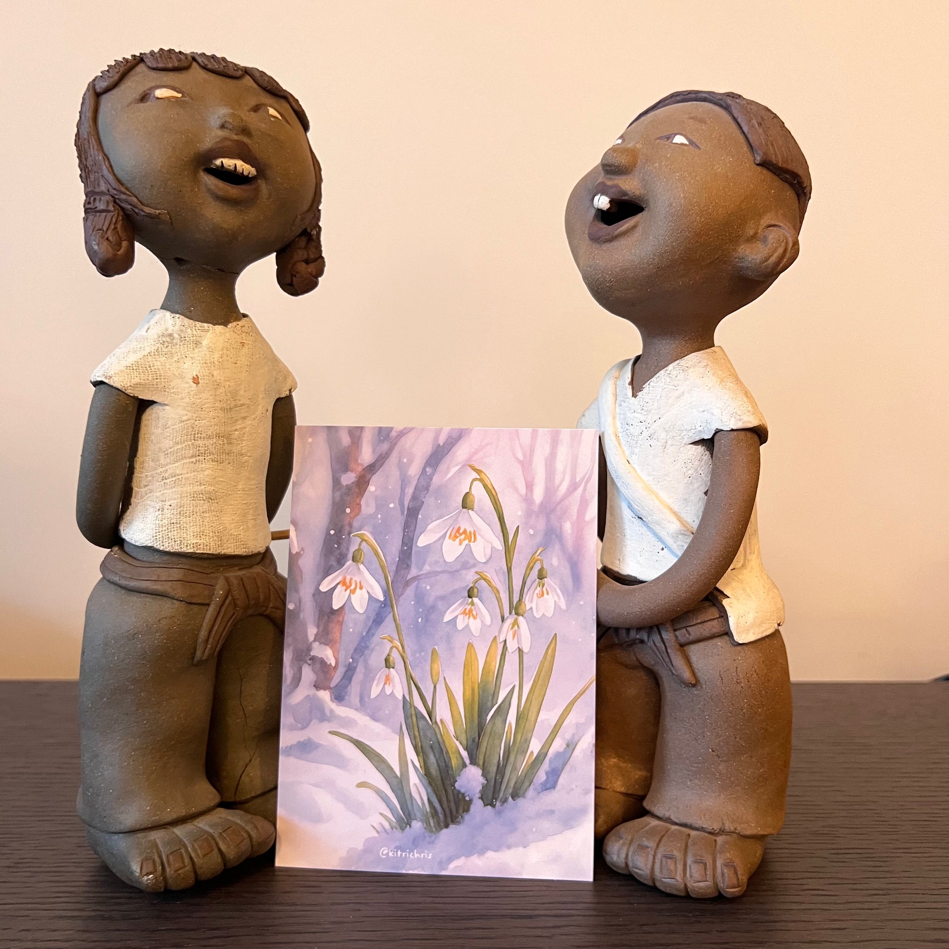 Carte M’AryCard avec video - NFC – design Christelle Richard fleurs hiver