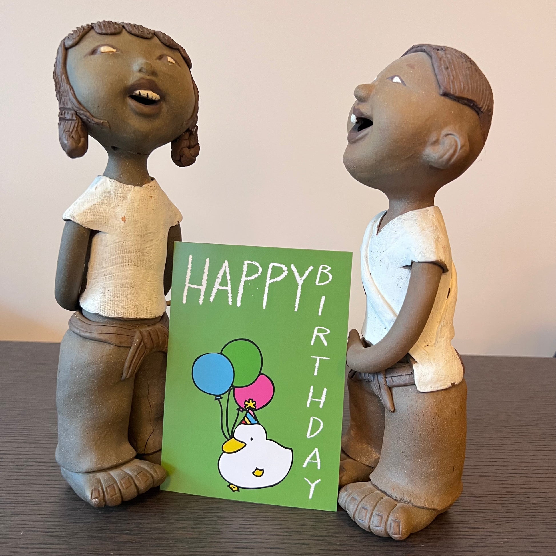 Carte anniversaire M’AryCard avec video - NFC – design canard vert