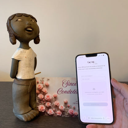 Carte Condoléances M’AryCard avec video - NFC - design ancien