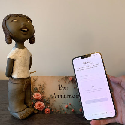 Carte Anniversaire M’AryCard avec video - NFC - design ancien