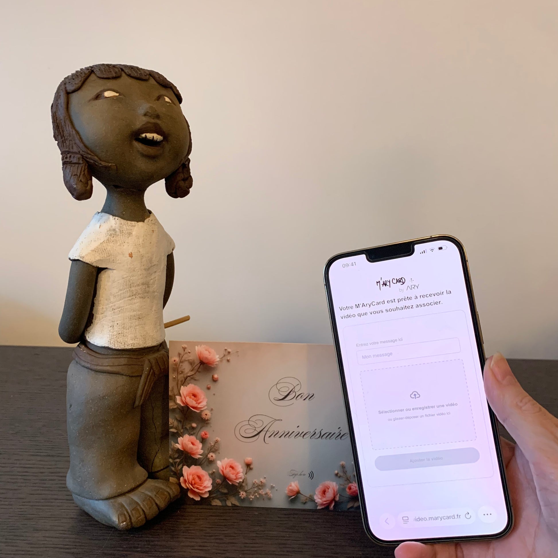 Carte Anniversaire M’AryCard avec video - NFC - design Ancien