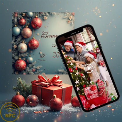 Carte Bonne Année M’AryCard avec video - NFC - design Bonne Année 2026