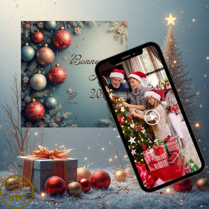 Carte Bonne Année M’AryCard avec video - NFC - design Bonne Année 2026