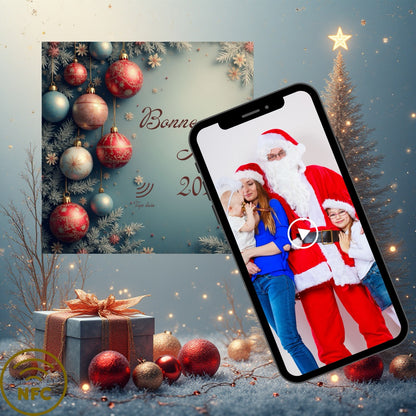Carte Bonne Année M’AryCard avec video - NFC - design Bonne Année 2026