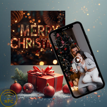 Carte Noël M’AryCard avec video - NFC - design Merry Christmas