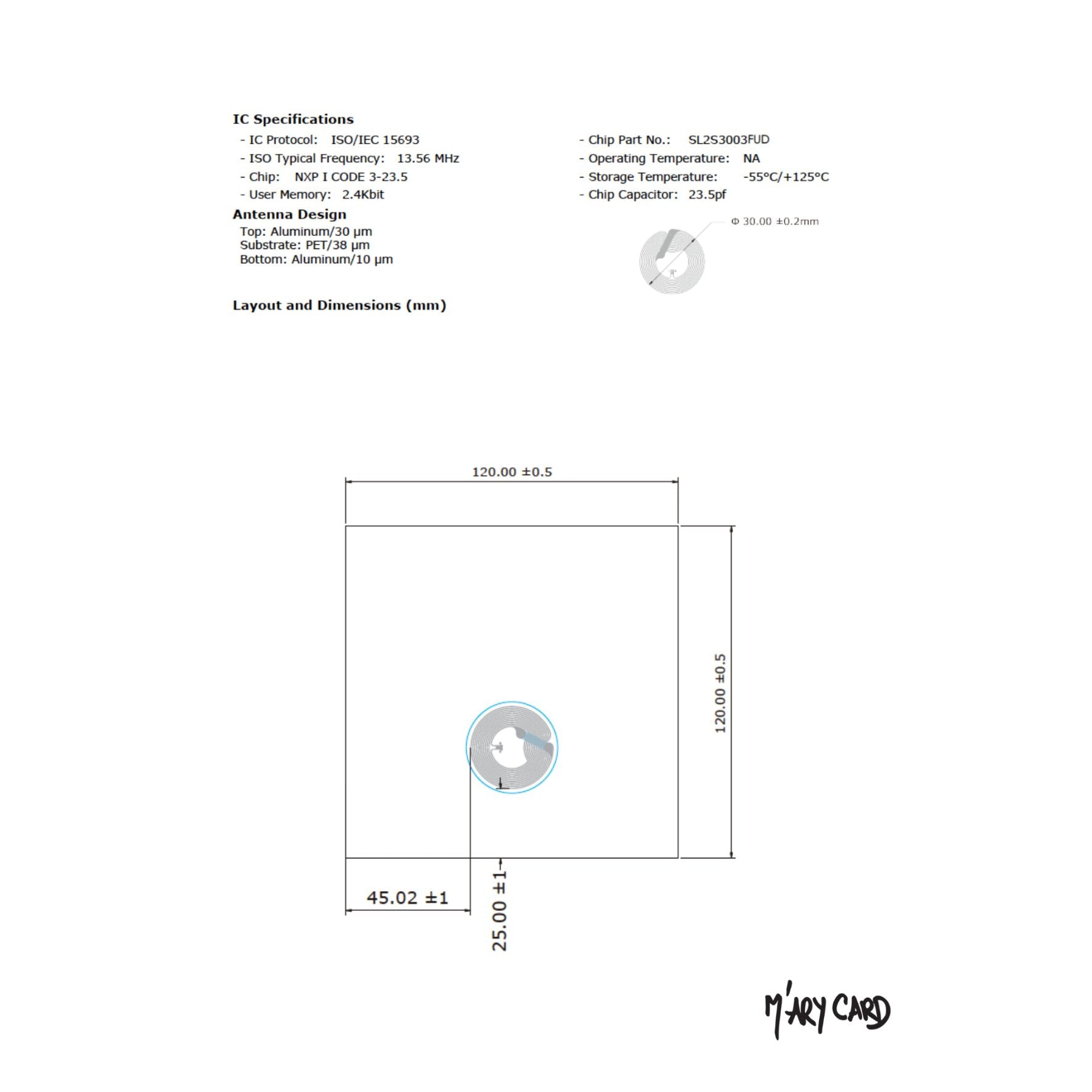 Cartes M'AryCard Spec Tag NFC