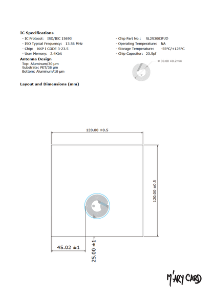 Cartes M'AryCard Spec Tag NFC